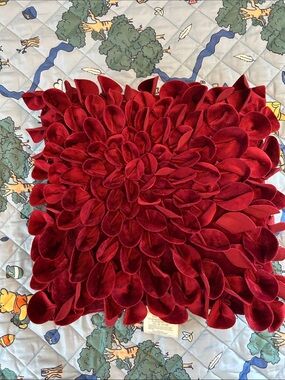 Bed Bath & Beyond Red Velvet Petal Accent Pillow